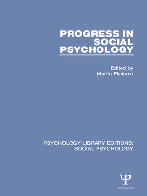 cover image of Progress in Social Psychology